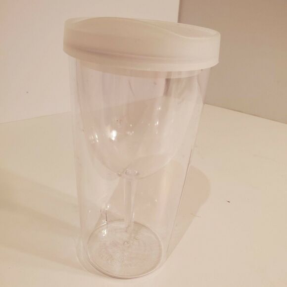 Wine Travel Cup with Wine Glass Inside Plastic Funny Gag Gift for Wine Lover - Picture 3 of 3